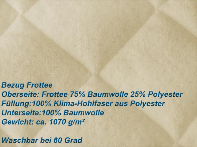 Wasserbetten Auflage Frottee